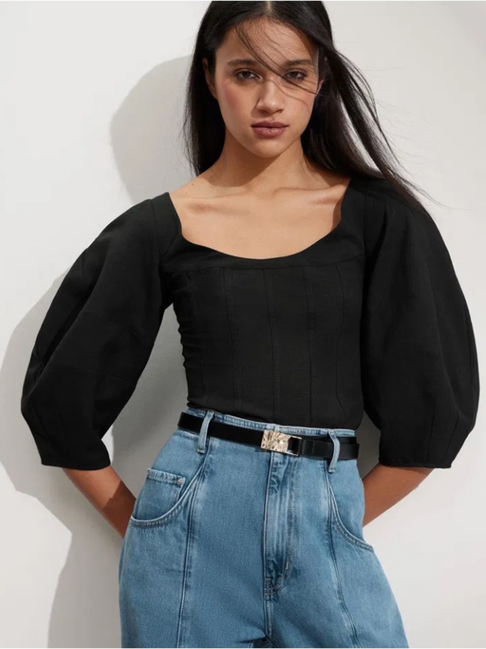 & OTHER STORIES Cropped Corset Blouse